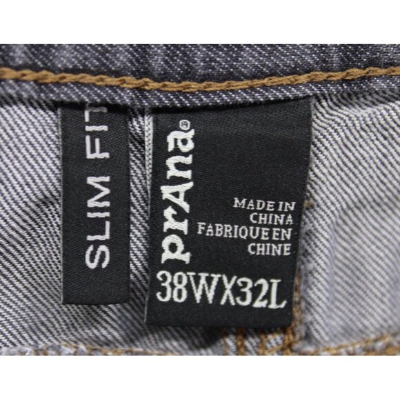 PrAna Men's Jeans Slim Fit Gray Charcoal Breathe Straight Stretch Denim 38x32 - Picture 6 of 7